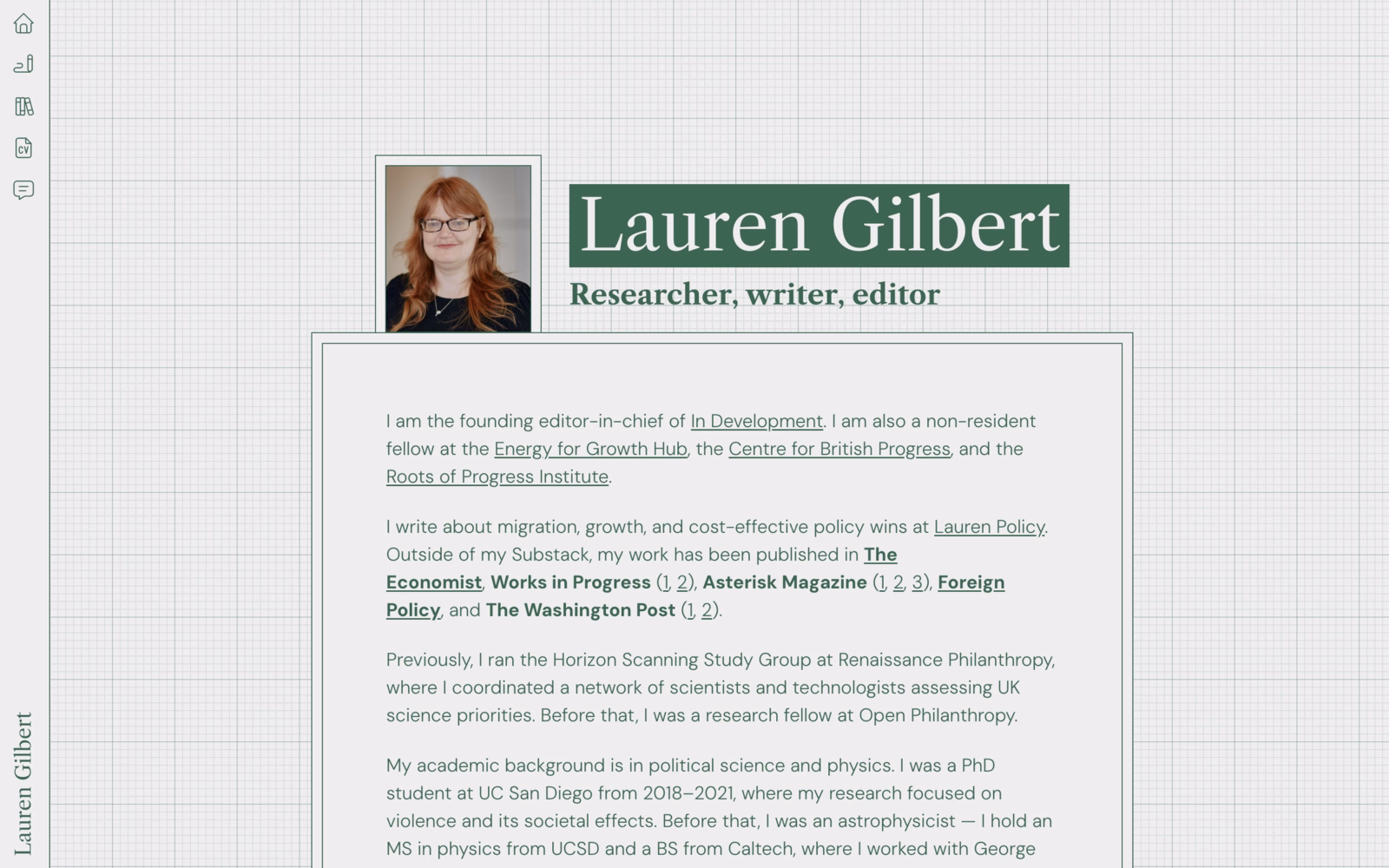 Screenshot of Lauren Gilbert