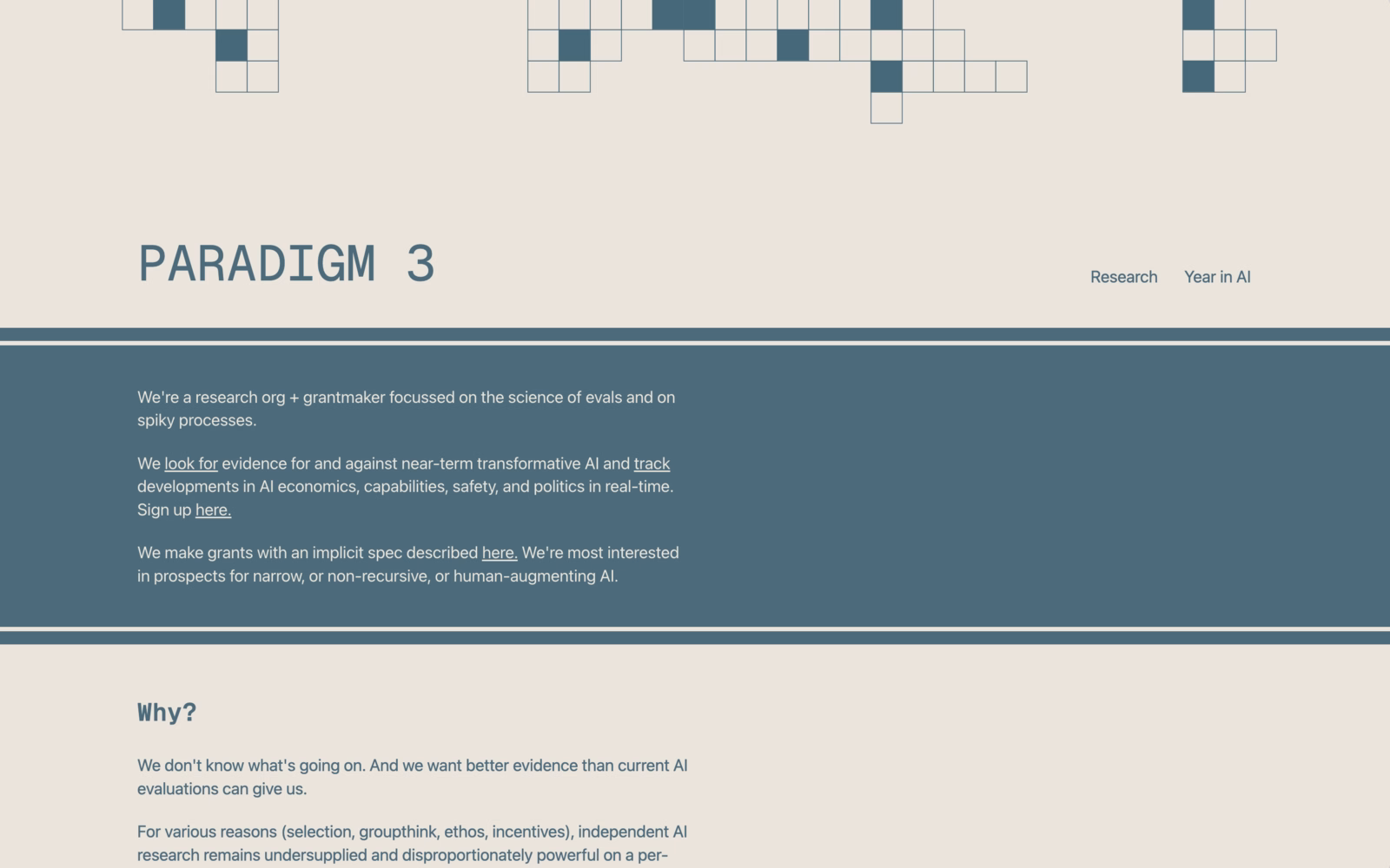 Screenshot of Paradigm 3 Institute