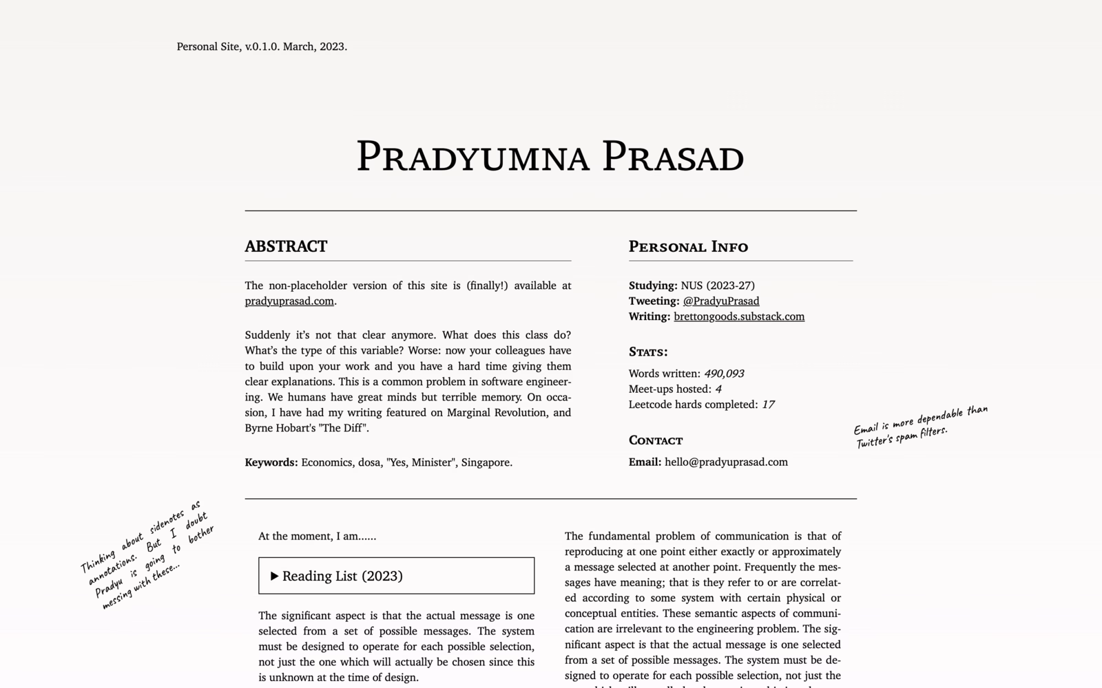 Screenshot of Pradyumna Prasad