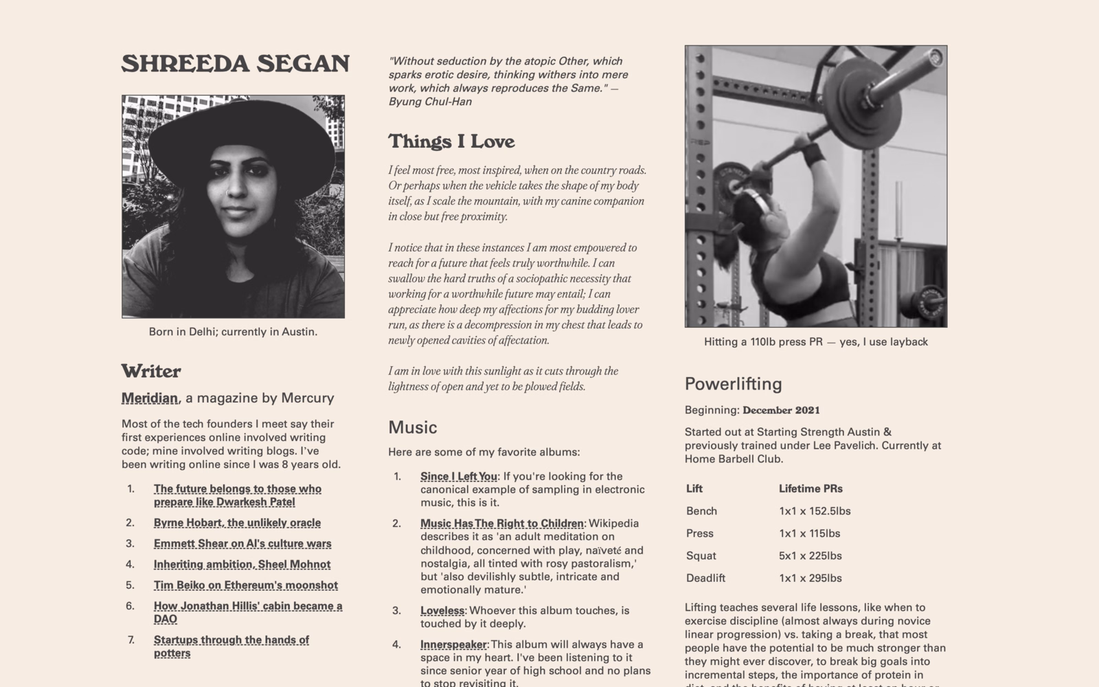 Screenshot of Shreeda Segan